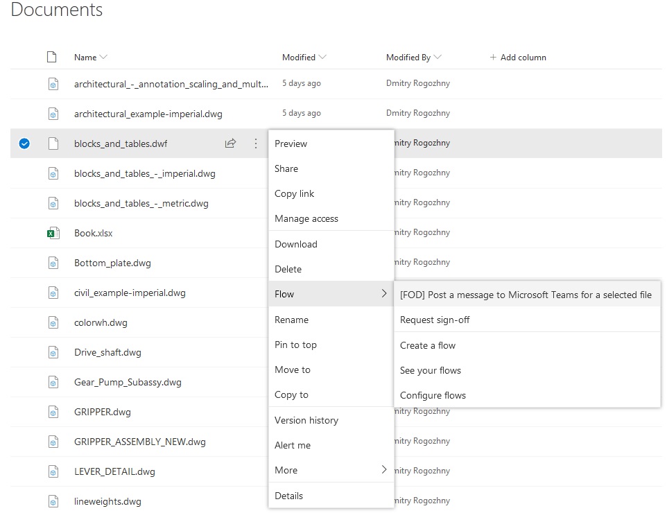 Flow settings overview