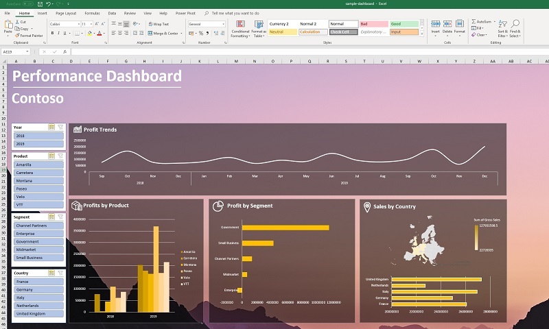 Excel dashboard example