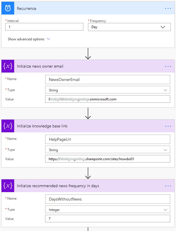 Flow initialize variables