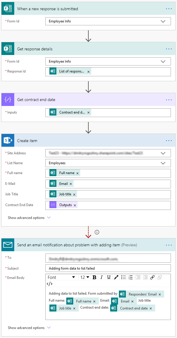 Saving Data from Forms into SharePoint List with Power Automate